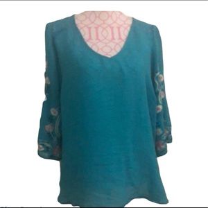 Figuerca & Flower Lightweight Embroidered Blouse